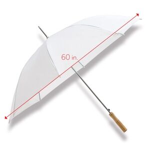 60" White Wedding Umbrellas, 3 Pack